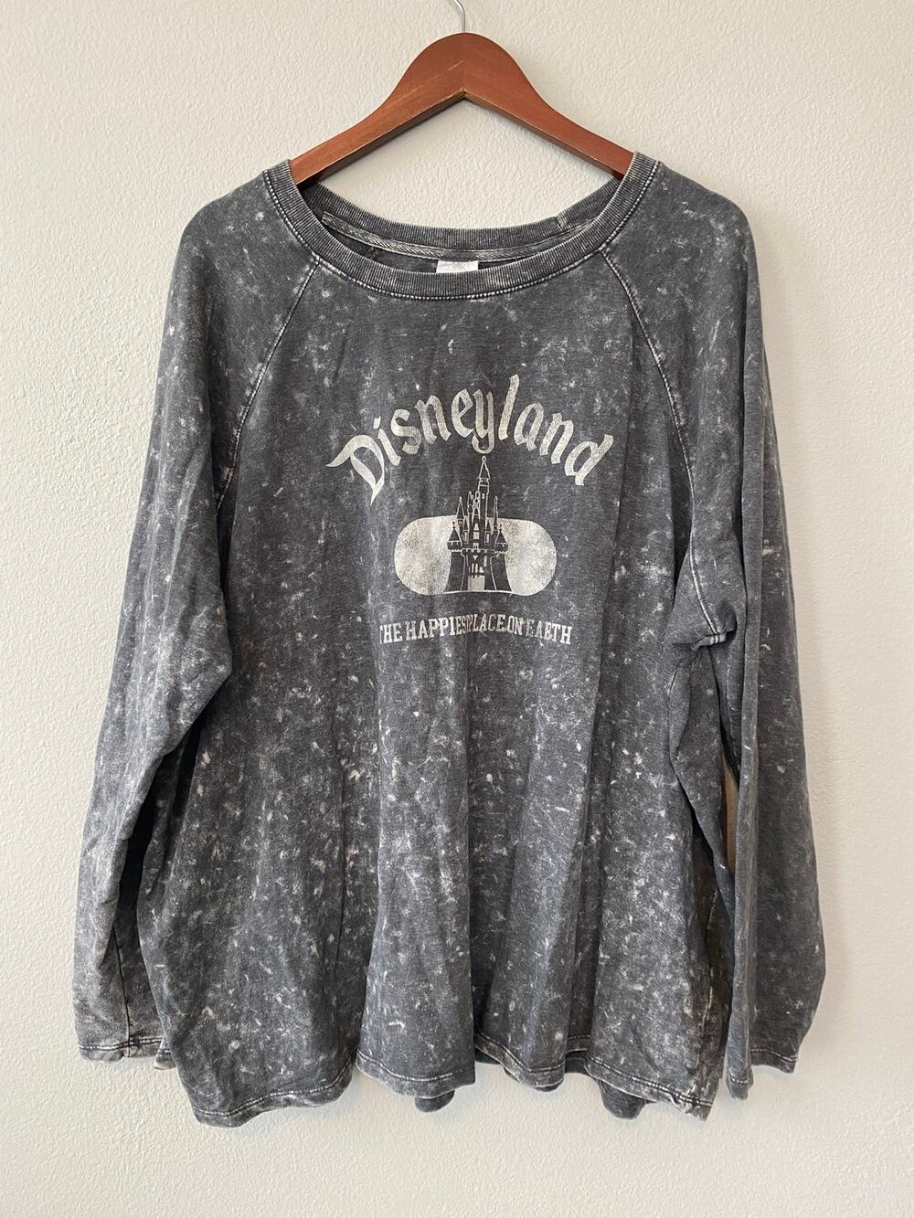 Disney Parks Disneyland Mineral Wash Long Sleeve 2X Oversized Castle Pullover